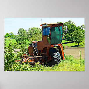 Poster Arte Digital Meio-Oeste Trator Tela Arte