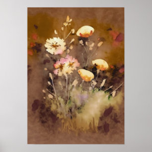 Poster Arte Digital por Cores de Água Selvagens