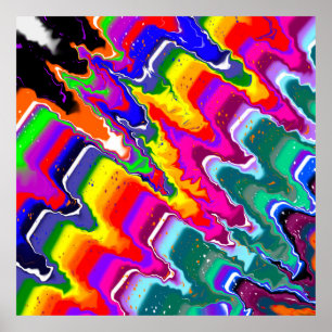Poster Arte digital Rainbow Blip Abstrato