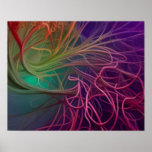 Poster Arte Digital Rainbow Rhizomes