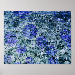 Poster Arte digital sobre fundo abstrato de cor azul