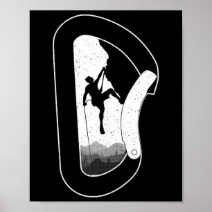 Poster Arte Divertida de Escalada em Rocha para Homens Mu