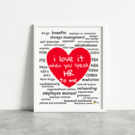 Poster Arte Divertida de Recursos Humanos para o Escritór