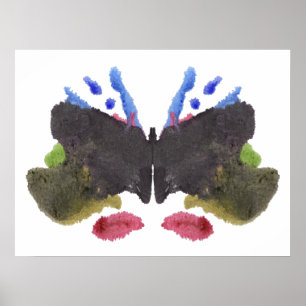 Póster Arte divertida de teste de Rorschach Inkblot