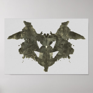Poster Arte divertida de teste de Rorschach Inkblot