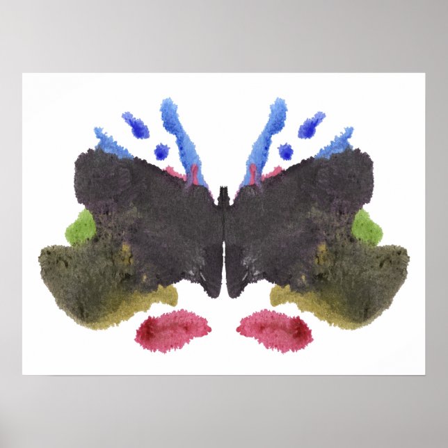 Póster Arte divertida do teste de Inkblot Rorschach (Frente)