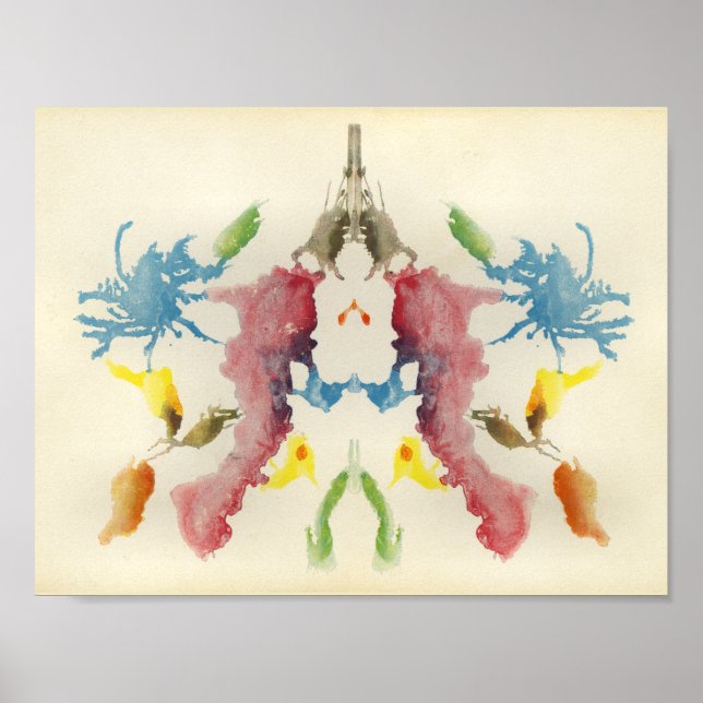 Póster Arte divertida do teste de Inkblot Rorschach (Frente)