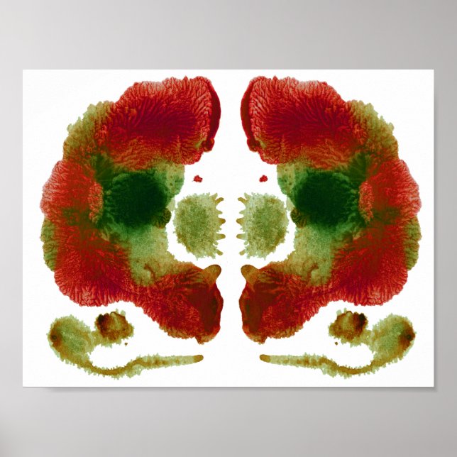 Póster Arte divertida do teste de Inkblot Rorschach (Frente)