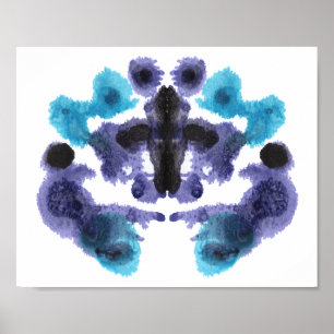 Póster Arte divertida do teste de Inkblot Rorschach
