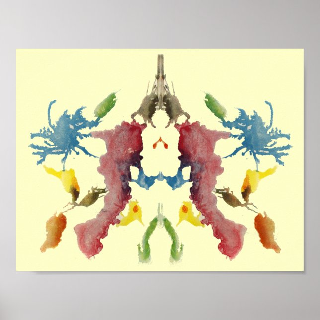 Poster Arte divertida do teste de Inkblot Rorschach (Frente)