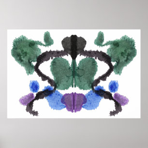 Póster Arte divertida do teste de Inkblot Rorschach