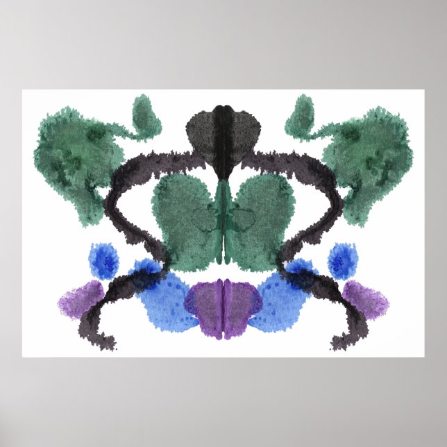 Póster Arte divertida do teste de Inkblot Rorschach (Frente)