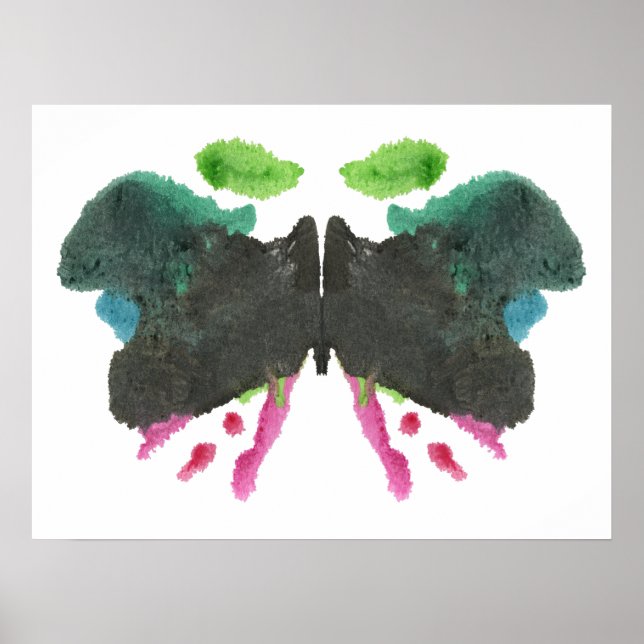 Póster Arte divertida do teste de Inkblot Rorschach (Frente)