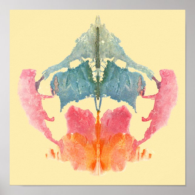 Poster Arte divertida do teste de Inkblot Rorschach (Frente)