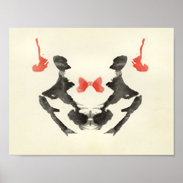 Póster Arte divertida do teste de Inkblot Rorschach (Frente)