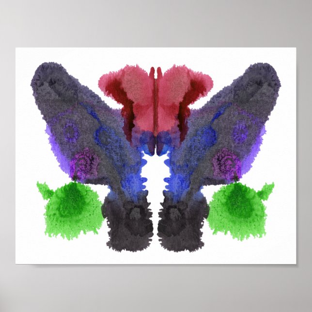 Póster Arte divertida do teste de Inkblot Rorschach (Frente)