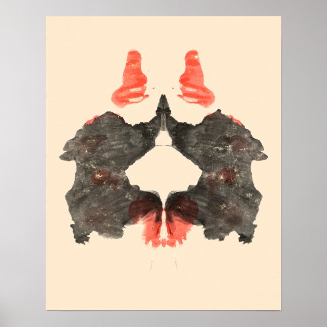 Poster Arte divertida do teste de Inkblot Rorschach (Frente)