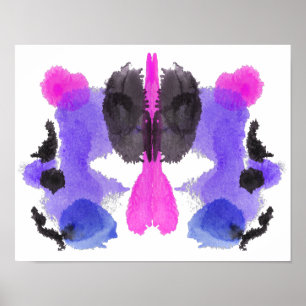Póster Arte divertida do teste de Inkblot Rorschach