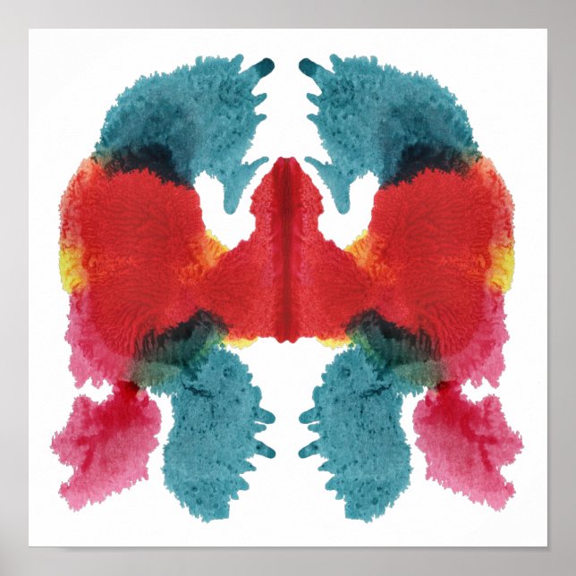 Póster Arte divertida do teste de Inkblot Rorschach (Frente)