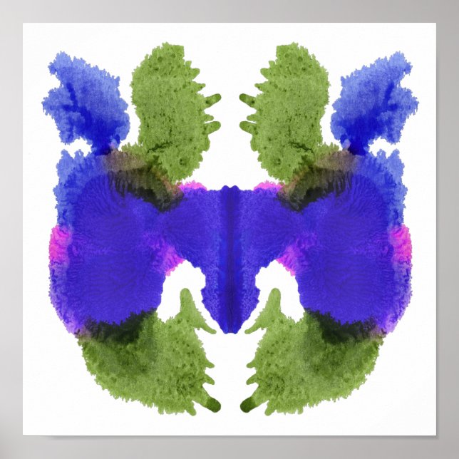 Póster Arte divertida do teste de Inkblot Rorschach (Frente)