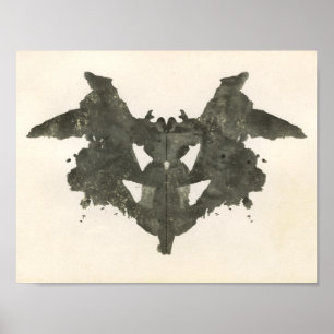 Póster Arte divertida do teste de Inkblot Rorschach
