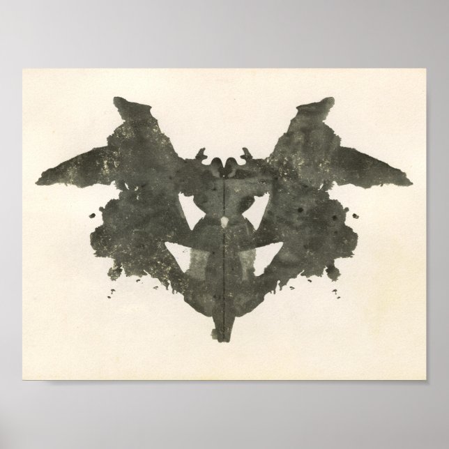Póster Arte divertida do teste de Inkblot Rorschach (Frente)