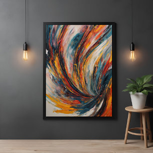 Poster Arte do Abstrato de Expressão Dinâmica