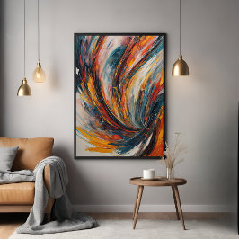 Póster Arte do Abstrato de Expressão Dinâmica