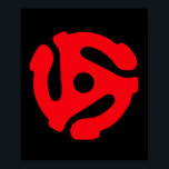 Poster Arte do adaptador de gravação de 45 rpm para Geeks<br><div class="desc">Design de um adaptador de registro vermelho brilhante de 45 solteiros em um campo de preto — em alguns itens é repetido, em outros itens é apenas um grande e glorioso adaptador. Para geeks de música e fãs de música para cultura de pop. Copyright © Tina Lavoie. Todos os direitos...</div>
