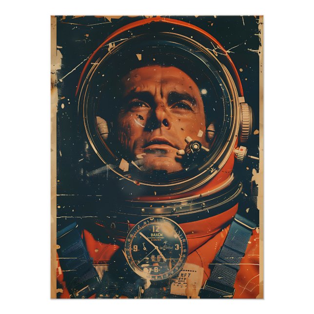 Póster Arte do Adventurador de Espaço Retroativo (Frente)