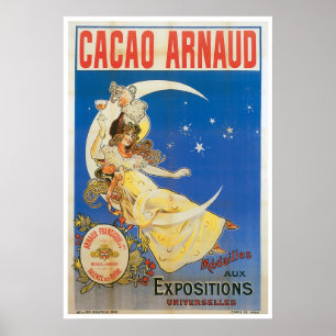 Póster Arte do anúncio da bebida do chocolate do vintage