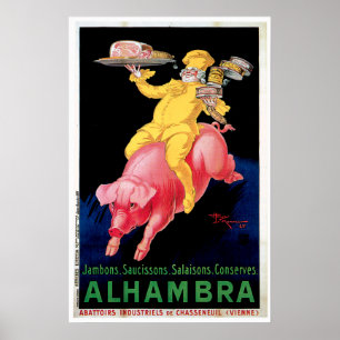 Póster Arte do anúncio da comida do vintage de Alhambra