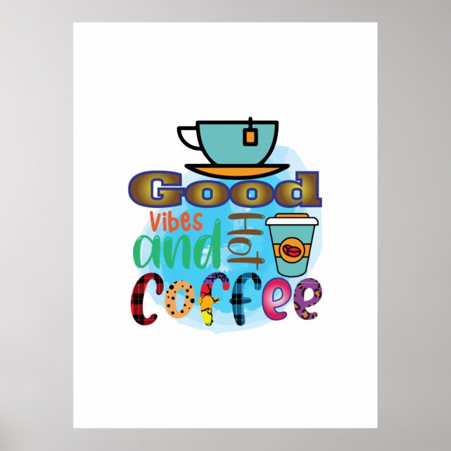 Poster Arte do Café Boas Vibrações E Café (Frente)
