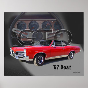 Póster Arte do carro do músculo da" cabra" de 1967 GTO