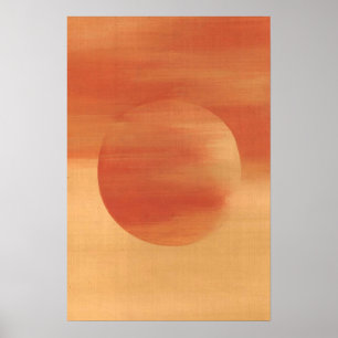 Poster Arte do Círculo Abstrato Geométrico Laranja