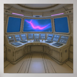 Poster Arte do Console de Conexão do Piloto de Cockpit Re