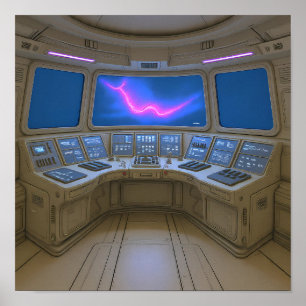 Poster Arte do Console de Conexão do Piloto de Cockpit Re