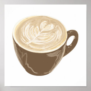 Póster arte do coração do café