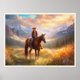 Poster Arte do Cowboy Mountain Valley Boy