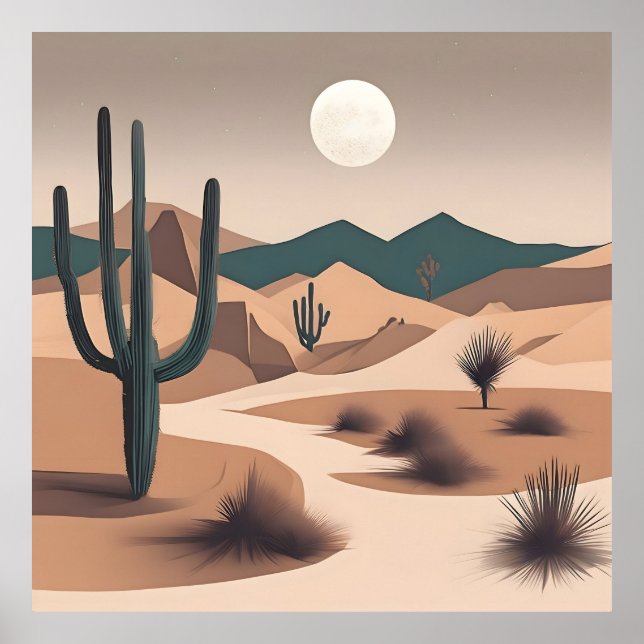 Poster Arte do deserto minimalista (Frente)