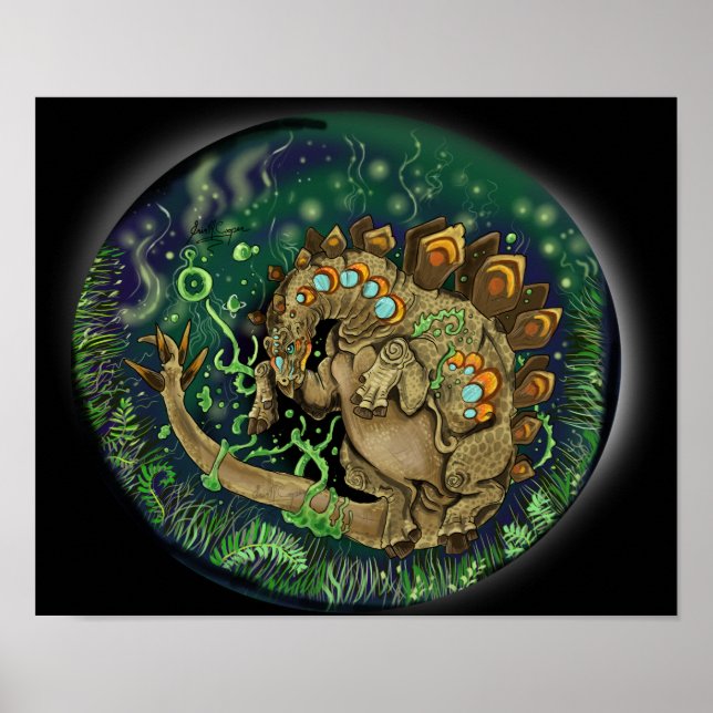 Poster Arte do Dinossauro do Stegossauro (Frente)