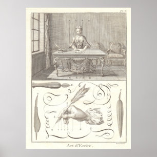 Poster Arte do Escrevendo - L'Art d'Ecrire - Diderot 1765