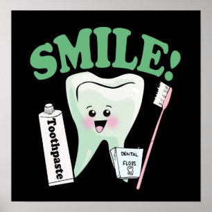 Poster Arte do escritório do dentista do sorriso
