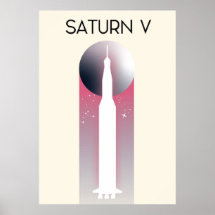 Poster Arte do espaço de Saturn V Apollo