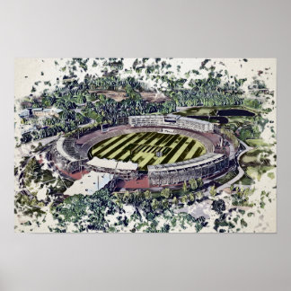 Poster Arte do Estádio de Críquete - Southampton, Hampshi