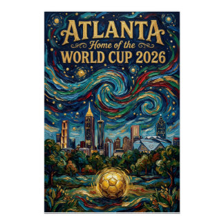 Póster Arte do Futebol de Atlanta 2026 Projeto do Estádio