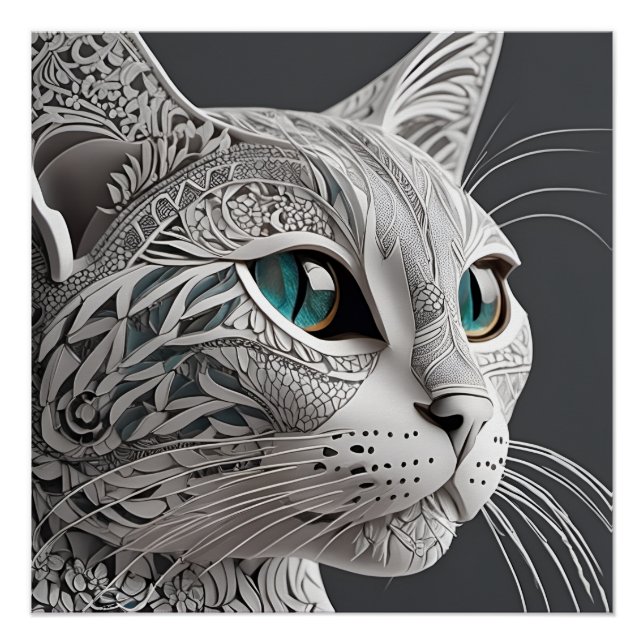 Póster arte do gato-do-mato-gustav klimt (Frente)