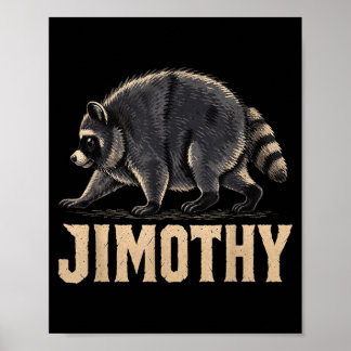 Poster Arte do Guaxinim Jimothy Retro dos Anos 80