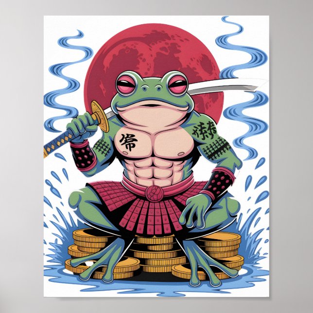 Poster Arte do Guerreiro Samurai Sapo (Frente)