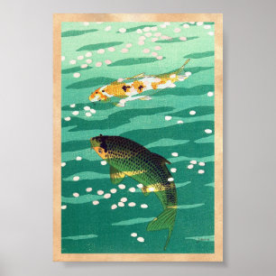 Póster Arte do japonês da lagoa de peixes de Shiro